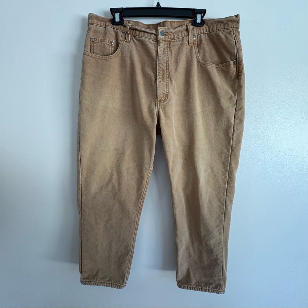 Men’s Fleece Lined Workwear Pant Size 40x30 Carpenter Relaxed Fit Members Mark